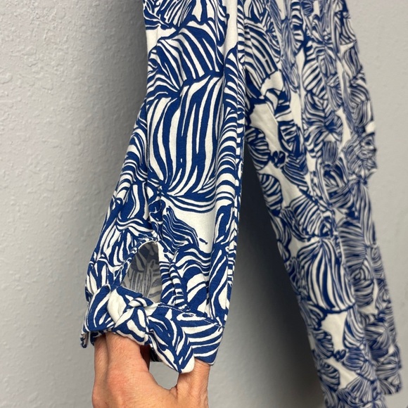 NWT Lilly Pulitzer Sz S Aegean Navy Beach Path Cath Dress Easy Fit 3/4 Sleeves - Picture 6 of 11
